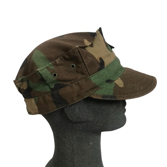Navy Camo Camouflage Military Hat Woodland Utility cap size Small - Picture 5 of 8
